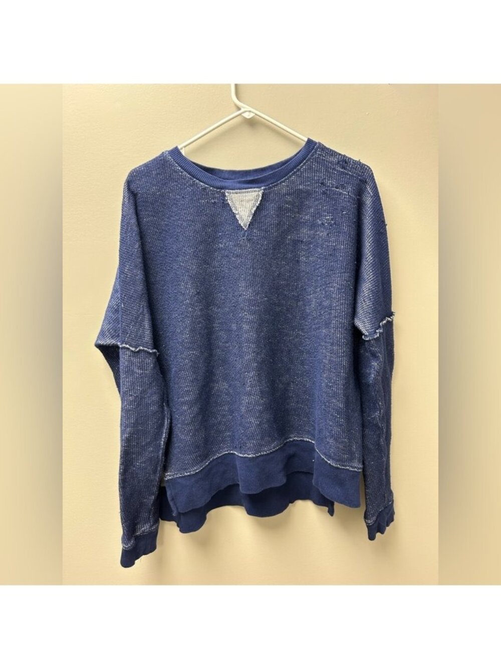 True Craft Blue Long Sleeve Distressed Shirt
